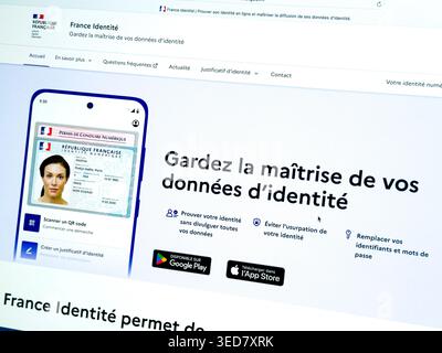 France Identite Authentifizierungsanwendung mit France Connect Stockfoto