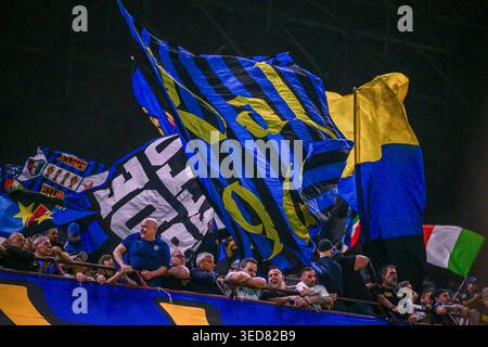 Mailand, Italien. Mai 2026. Fans von Inter Mailand waren 2025/26 beim Fußballspiel der Serie A zwischen Inter Mailand und Parma im San Siro Stadion zu sehen. Endpunktzahl; Inter Mailand 2: 0 Parma. Quelle: SOPA Images Limited/Alamy Live News Stockfoto
