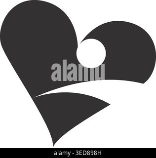 Modernes Herz-Logo mit menschlicher Figur Stock Vektor