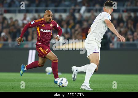 Rom, Italien. Mai 2026. Donyell Malen of Roma während der italienischen Meisterschaft Serie A Fußballspiel zwischen AS Roma und ACF Fiorentina am 4. Mai 2026 im Stadio Olimpico in Rom, Italien - Credit: Federico Proietti / Alamy Live News Stockfoto