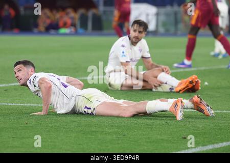 Rom, Italien. Mai 2026. Rom, Italien - 4. Mai 2026: In Aktion während des Fußballspiels der Serie A Enilive 2025-2026 zwischen AS Roma und ACF Fiorentina im Olympiastadion. Quelle: Unabhängige Fotoagentur/Alamy Live News Stockfoto