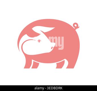 Schweinefleisch- und Schweinefleisch-Symbol oder -Symbol Stock Vektor