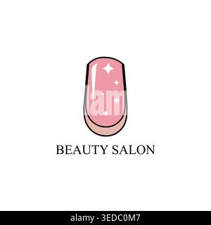 Logo des Schönheitssalons mit nagellack-Ikone, feminines Spa-Branding Stock Vektor