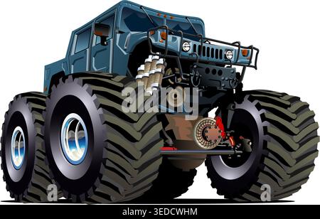 Cartoon Monster Truck. Verfügbare EPS-10, getrennt durch Gruppen und Ebenen, mit Transparenzeffekten für die Neufärbung mit einem Klick Stock Vektor
