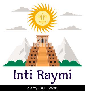 Illustration für inti raymi Feier Sonnenfest Stock Vektor