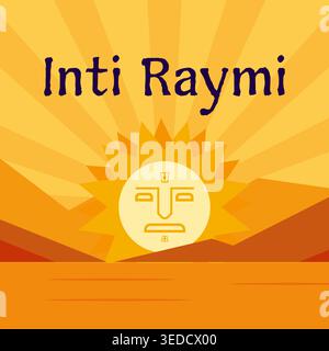 inti raymi Sonnenfestival Illustration in flachem Design Stil Stock Vektor