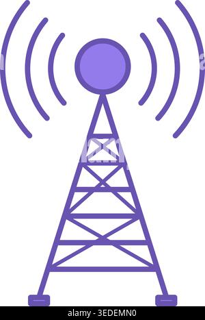 Symbol Für Farbige Nachricht An Alle. Symbol Für Broadcast-Antennenvektor. Wi-Fi-Internet, Sender. Konzept der Videoproduktion und sozialer Netzwerke Stock Vektor