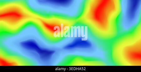 Thermische Wärmefeld-Karte, Infrarot-Heatmap, Hintergrund Temperaturbereich. Vektortemperatur warm und kalt auf Landschaft für wissenschaftliche Visualisierung, Auswertung von Sensordaten, thermische Analyse Stock Vektor