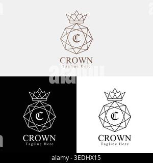Premium-Logos für Parfüm- und Markenzeichen für Luxusprodukte Stock Vektor
