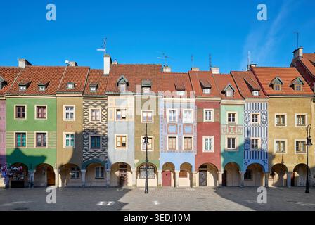 Stadthäuser am Alten Marktplatz Posen, Polen. Stockfoto