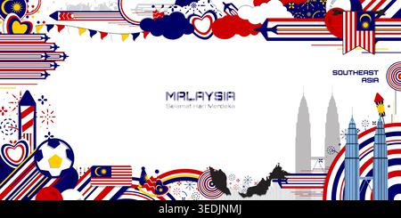 Happy Undependence Day of Malaysia, Illustration Hintergrund Design, Land Thema Stock Vektor