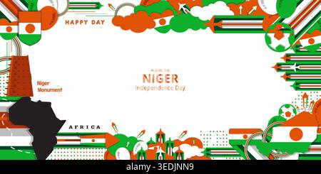 Happy Unabhängigkeitstag von Niger, Illustration Hintergrund Design, Land Thema Stock Vektor