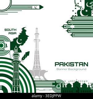 Happy Independence Day of Pakistan, Illustration Hintergrund Design, Social Media Vorlage Stock Vektor