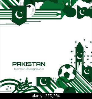 Happy Independence Day of Pakistan, Illustration Hintergrund Design, Social Media Vorlage Stock Vektor