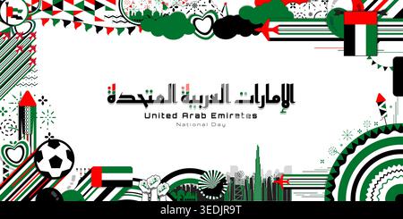 Happy Independence Day der Vereinigten Arabischen Emirate, National Day VAE Stock Vektor