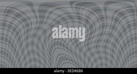 Ein digitaler abstrakter Hintergrund mit einem verzerrten Gitter aus wellenförmigen Linien in unterschiedlichen Grautönen, der einen fließenden und dynamischen visuellen Effekt erzeugt. Stockfoto