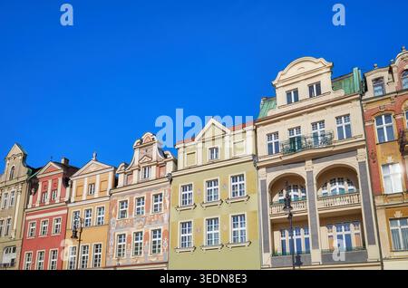 Stadthäuser am Alten Marktplatz Posen, Polen. Stockfoto