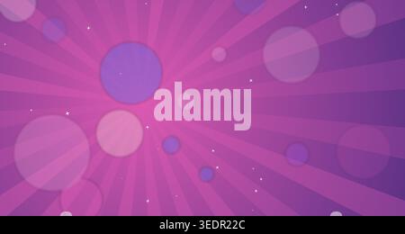 Ein heller Lichtstrahl auf dunklem Hintergrund mit sanften Lila-, Violett- und Rosa-Tönen sorgt für einen dynamischen und energiegeladenen visuellen Effekt. Stockfoto