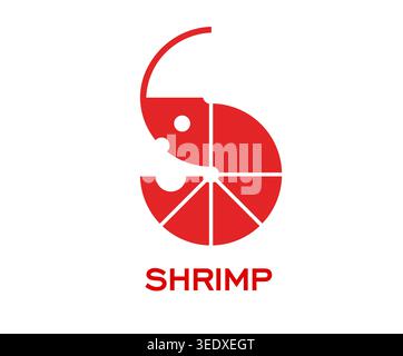Shrimps Meeresfrüchte-Ikone der Garnelen für Gourmetküche Stock Vektor