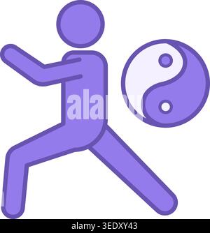 Tai Chi Farbiges Symbol Stock Vektor