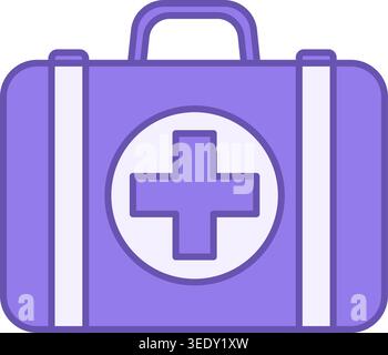 Farbiges Symbol Für Medizinisches Kit. Doktor Medical Bag Vektor-Symbol. Erste-Hilfe-Kasten. Gesundheits- und Medizinkonzept Stock Vektor