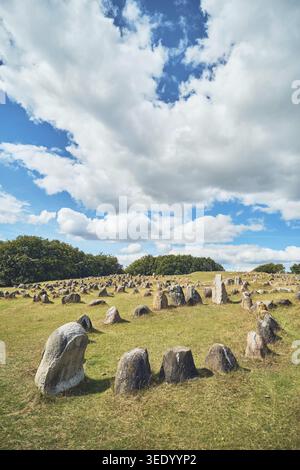 Wikingerfriedhof in Norddänland - Lindholm Hoje. Stockfoto
