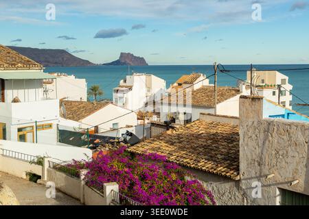 Blick auf Altea, Alicante, Costa Blanca, Spanien Stockfoto