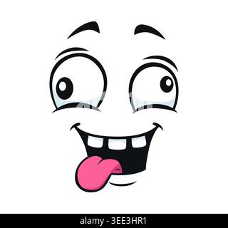 Verrücktes Gesichts-Emoji mit albernem Lächeln Stock Vektor