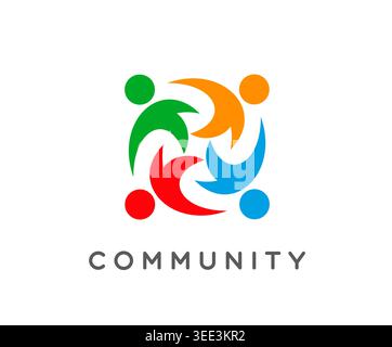 Community-Symbol, menschliche vereinigung, Menschen verbinden Symbol Stock Vektor