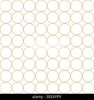 Modernes nahtloses Muster mit dünnen beigefarbenen, kreisförmigen Linien und minimalistischer geometrischer Komposition. Weiche neutrale Ästhetik mit sauberer, sich wiederholender Struktur Stock Vektor