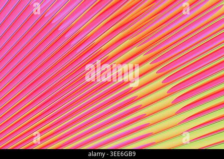 Abstrakter futuristischer Hintergrund mit rotem, rosa, orangen, gelben Streifen mit weichen Verläufen. Stockfoto