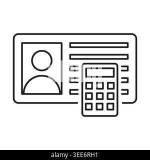 Finanzausweis mit digitalem Taschenrechner-Vektor. Perfekt für Anwendungen für die Gehaltsabrechnung und die Benutzeroberfläche für die Unternehmensbuchhaltung. EPS 10. Stock Vektor