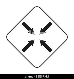 Fokuspunkt mit nach innen zeigendem Vektor. Perfekt für Symbole für Geschäftspräsentationen und Elemente der Web-Navigation. Stock Vektor