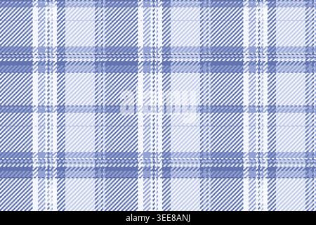 Collage Textil Karo nahtlos, Fußmuster Vektor Schottenschotte. Festliches Karomuster-Hintergrundgewebe in den Farben Blau und alice Blau. Stock Vektor