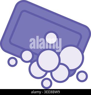 Farbiges Soap-Symbol. Vektorabbildung. Reinigungsmittel, Toilettenseife, Wäscheseife mit Schaum. Hygienekonzept Stock Vektor