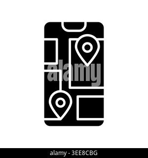 GPS-Farbliniensymbol. Vektorisoliertes Element. Bearbeitbare Kontur. Stock Vektor