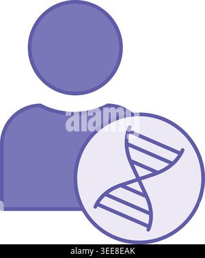 Farbiges DNA-Symbol. Vektorabbildung. Desoxyribonukleinsäure, Molekül mit menschlicher genetischer Information. Wissenschaft, Medizin. Konzeptanatomie Stock Vektor