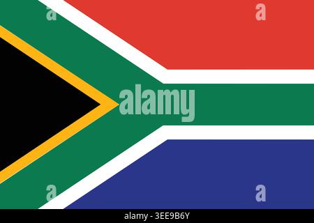 südafrika Nationalflagge flache Vektor-Illustration. Geeignet für redaktionelle und pädagogische Zwecke. Stock Vektor