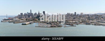Panoramablick auf die Küste von San Francisco und die Skyline der Innenstadt Stockfoto