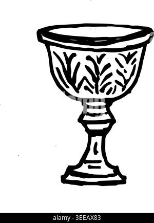 Handgezeichnete Griechische Chalice Vektor-Linie Kunst Stock Vektor