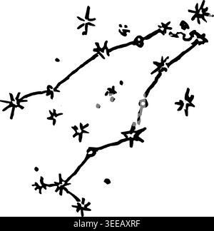 Handgezeichneter Konstellationsvektor-Illustration Stock Vektor