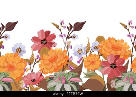 Vektor florales nahtloses Muster, Rand. Stock Vektor