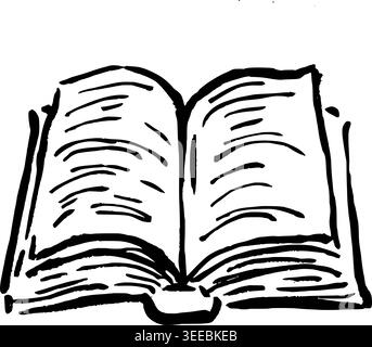 Hand Gezeichnet Open Book Vector Drawing Stock Vektor