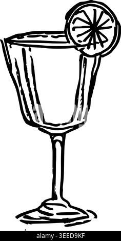 Handgezeichnete Aperol Spritz Vector Line Art Stock Vektor