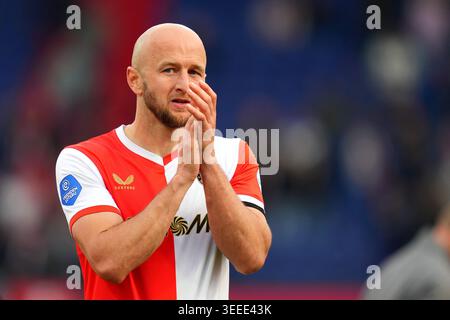 Rotterdam, Niederlande. Mai 2026. Rotterdam - Gernot Trauner von Feyenoord Rotterdam während der 33. Wettkampfrunde der Eredivisie Saison 2025/2026. Das Spiel findet am 10. Mai 2026 in Rotterdam, Niederlande, zwischen Feyenoord Rotterdam und AZ Alkmaar in de Kuip statt. Credit: Box to Box Pictures/Alamy Live News Stockfoto