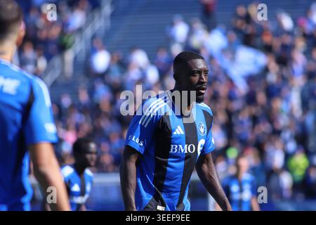 Montreal, Ciudad de Mexico, Kanada. Mai 2026. Prinz Owusu #9 des CF Montreal reagiert während des Spiels zwischen CF Montreal und Orlando City SC im Saputo Stadium. Am 9. Mai 2026 in Montreal, Kanada. (Credit Image: © Horacio Zamora/eyepix via ZUMA Press Wire) NUR REDAKTIONELLE VERWENDUNG! Nicht für kommerzielle ZWECKE! Stockfoto