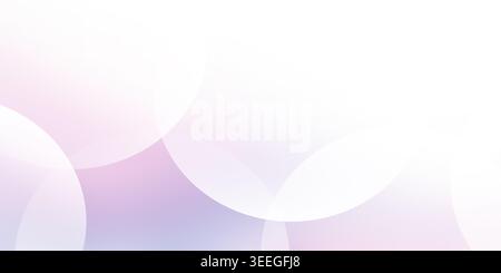 Ein klarer, minimalistischer Hintergrund mit sich überlappenden kreisförmigen Formen mit weichen Pastellverläufen, der auf einem rein weißen Hintergrund für ein leichtes Tragegefühl gehalten wird. Stockfoto