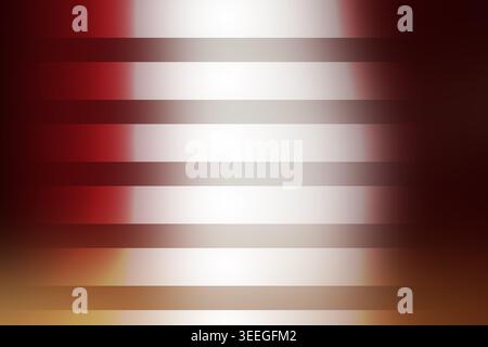 Ein eleganter abstrakter Hintergrund mit horizontalen Streifen mit tiefem Rot- und Goldverlauf, der eine raffinierte und warme visuelle Ästhetik schafft. Stockfoto