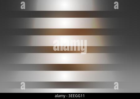 Ein abstrakter Hintergrund mit horizontalen Streifen mit einem warmen hellen Flare-Effekt, der dunkle Grau- und Brauntöne für ein raffiniertes Tragegefühl kombiniert. Stockfoto