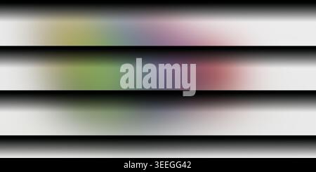 Abstrakter Hintergrund mit horizontalen Streifen mit sanften regenbogenfarbenen Verläufen und realistischen Schlagschatten für einen mehrschichtigen, dimensionalen Effekt Stockfoto